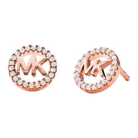 michael kors logo rose gold tone stud earrings|michael kors replacement earring backs.